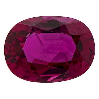 A.G.L. Certified 2.21 Carat Natural Oval Red Ruby  