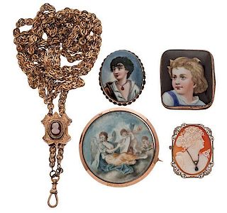 Miniatures and Cameos In a Group of Five 