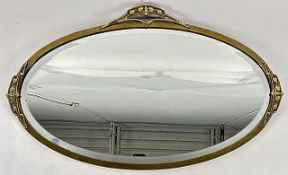 Art Nouveau Brass Wall Mirror