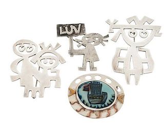 Sterling Silver Brooches From Christiana and Others 