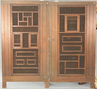 Pair of Moorish pocket doors with stick and ball panels and openings. ht. 83in., wd. 45in.