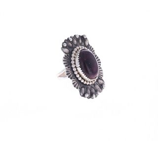 Navajo Sam Silver Purple Spiny Oyster Ring