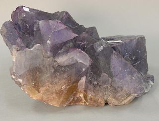 Large amethyst colored quartz mineral cluster, lg. 16in., ht. 10in.