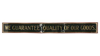 1920s Reverse Painted Product Guarantee Sign