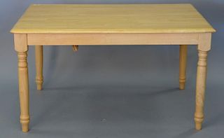 Butcherblock style table with built in extension, top: 35"x 54".