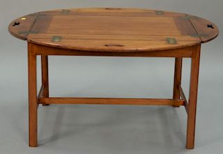 Mahogany tray top made into a coffee table, top is 19th century. top: 29" x 38"