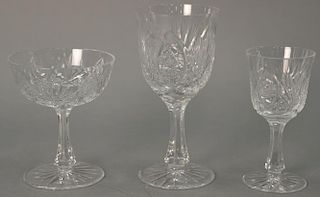 Cut glass stemware in three sizes. 40 total