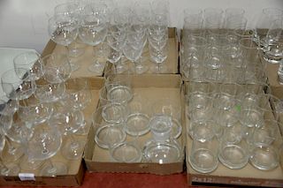 Six box lots of crystal stems and goblets.