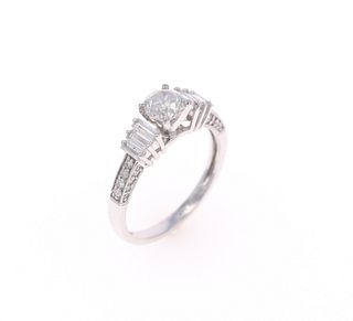 Excellent VS1 Diamond 14k White Gold Ring