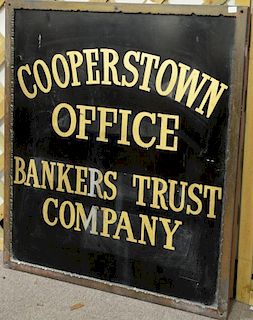 Cooperstown Office Bankers Trust Company painted sign. 30" x 26".