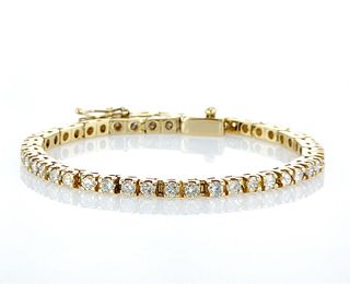 14kt Yellow Gold 2.65 ctw Diamond Tennis Bracelet