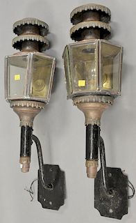 Pair of Victorian outdoor lights. ht. 29in.
