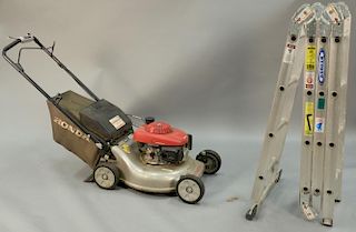 Two piece lot to include Honda Easy Start Mower GCV160 and a Werner extendable ladder (extends to 16ft.)