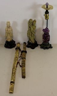 Lot of Antique Asian Items To Inc 3 Hardstone