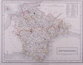 Sidney Hall Map of Devonshire Print