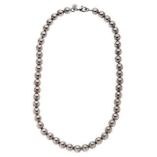 Tiffany & Co. Sterling Silver Bead Necklace 