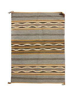 Navajo Wide Ruins Rug with Natural Dyes and Handspun Wool c. 1960-70s, 39.75" x 30.25" (T6414)