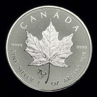 2014 Canada $5 Maple Leaf Reverse Proof 1 ozt .9999 Silver Horse Privy