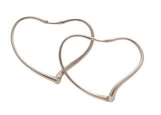 Tiffany & Co. Elsa Peretti Open Heart Earrings in Sterling 