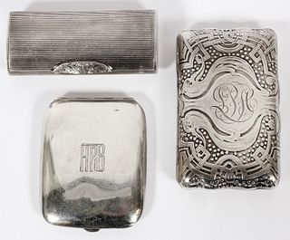 Early Tiffany #6989M, Blackinton & Cheroot Sterling Silver Cases,  1900, L 3.5'' 7.2t oz 3
