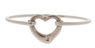 Tiffany & Co. Elsa Peretti Open Heart Diamond Bracelet 