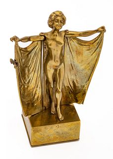 Carl Kauba (Austrian, 1865-1922) Dore Bronze Mechanical Sculpture, Ca. 1910, H 8'' W 3.5''