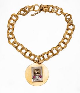 14K Yellow Gold Charm Bracelet L 6.7'' 12g