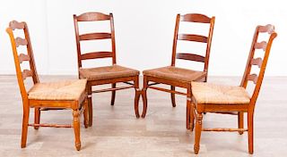 French Provincial Style Side Chairs, Two (2) Pair