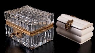 French Crystal Jewelry Box & Bone Jewelry Box