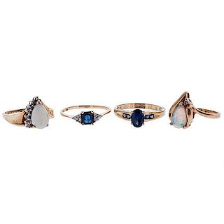 Diamond, Opal, Sapphire and Tanzanite Rings in Karat Gold 