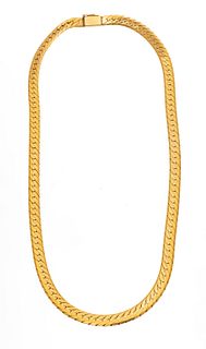 14kt Gold Herringbone Necklace, L 15'' 20.6g