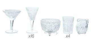 Crystal Etched Glassware, 23 pcs