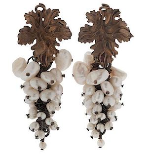 Stephan Dweck Grape Cluster Pearl Earrings 