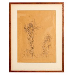 Elias Friedensohn (American, 1924-1991) Drawing, Crocifissione, Signed