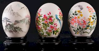 Three Hand Painted Decorative Eggs