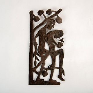 Gabriel Bien-Aime (Haitian, b.1951) Metal Wall Sculpture, Adam and Eve, Signed