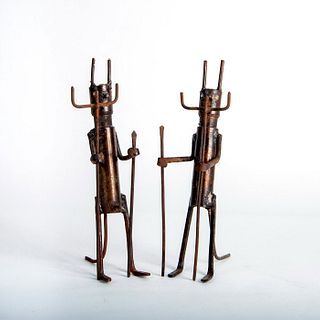 Pair of Brazilian Exu Sculptures, Iron Candombles Figures