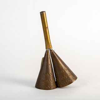 Brazilian Ceremonial Tin Double Bell, Candomble Dancing Bell