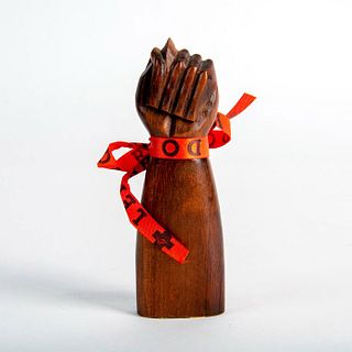 Brazilian Carved Wood Figa with Wish Ribbon