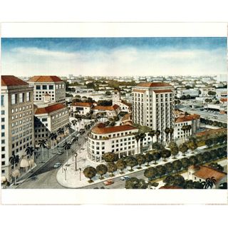 Architectural Illustration Print, Douglas Entrance Miami