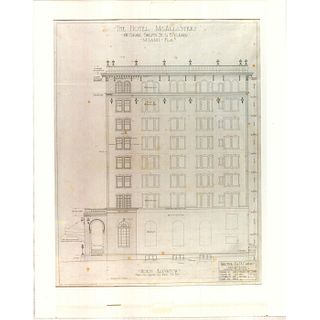Architectural Illustration Print, McCallister Hotel, Miamil 1916