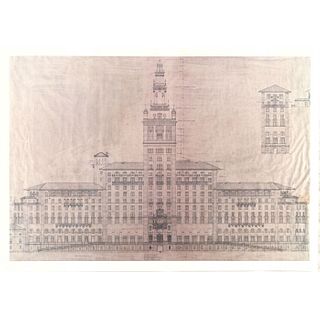 Architectural Print of Biltmore Hotel Tower Detail Section Coral Gables 1925