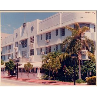 Color Photograph, Art Deco Building Miami Beach, 1980