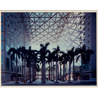 Peter Aaron, Color Photograph, SE Financial Center Atrium, Downtown Miami, 1986