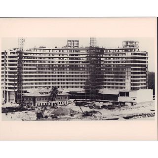 Silver Print Photograph, Fontainebleau Hotel Construction, Miami Beach