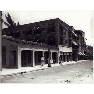 Silver Print Photograph, 1940s Street in Old Miami, Florida