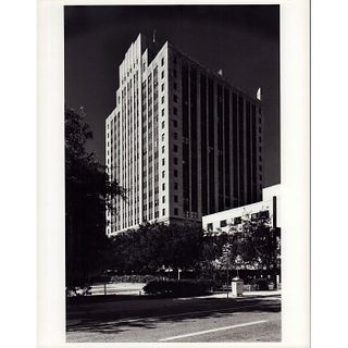 Silver Print Photograph, 1980s Art Deco Building Miami