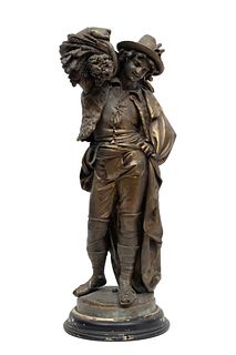 Albert Ernest Carrier-Belleuse (French, 1824-1887) Bronze Sculpture Harvest, H 27''