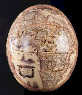 African Map Decoupage Ostrich Egg