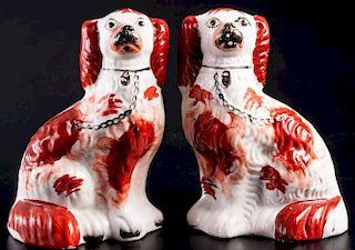 Staffordshire Seated Spaniels, 19th Century